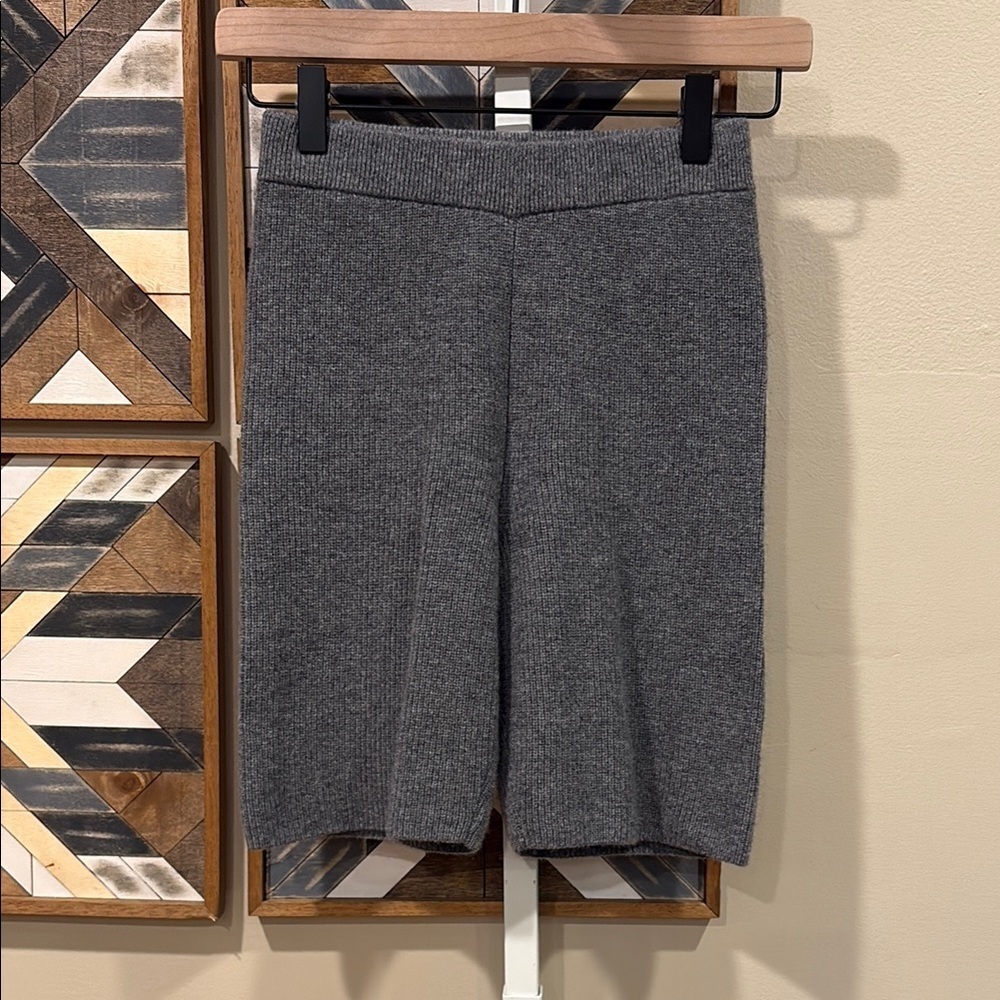 NakedCashmere Ribbed Cashmere Biker Shorts Smoke Grey XS EUC